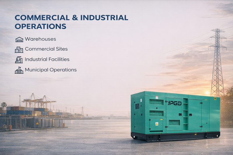 Green industrial generator with 'Jungo' branding on a road with industrial background.