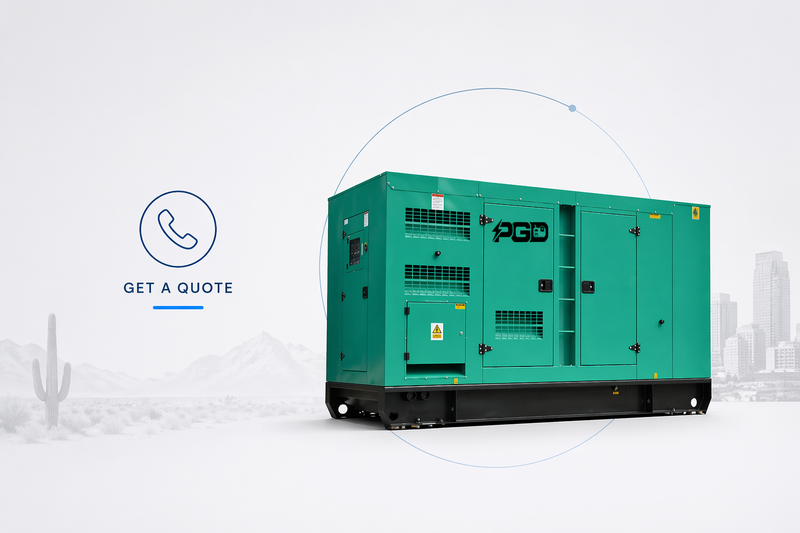 Green generator with PGD logo on a white background