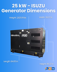 25kW Isuzu Powered Diesel Generator 120V or 240V Single Phase