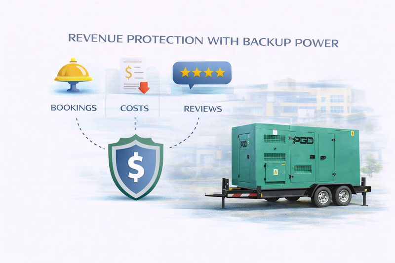 Green generator with revenue protection and backup power features on a white background