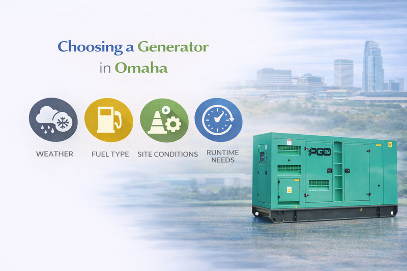 Generator with icons and text on choosing a generator in Omaha