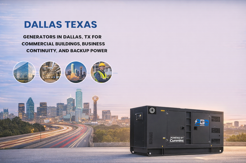 Generator with Dallas, Texas skyline in the background
