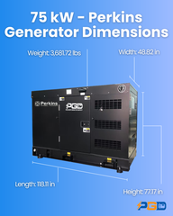 75kW Perkins Powered Diesel Generator 240V or 480V Three Phase