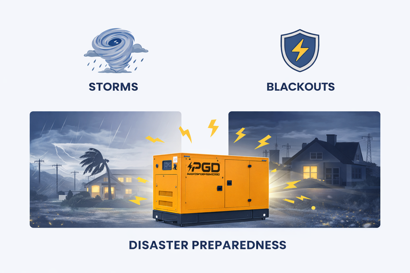 PGD generator with storm and blackout icons on a white background