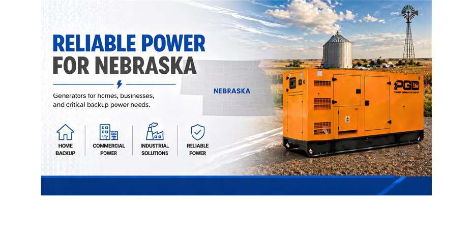 Orange generator with 'PG&E' branding on a scenic background with a windmill and silo.